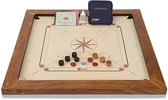Uber Games – Championship Carrom Board Set – 34x34 inch Official Size Tournament Quality Board Including Carrom Men, Striker & Powder – Gives The Best Playability – Suitable for The Very Best Players