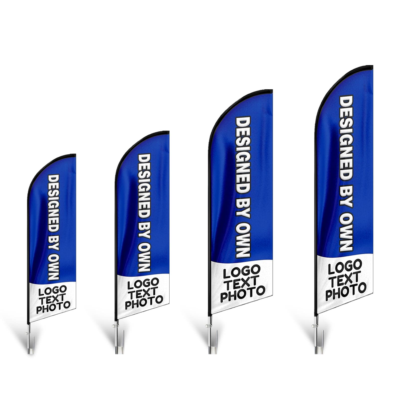 – Custom Feather Flag, 7FT Customized Logo Text Advertising Swooper Flag for Pizza, Barber Shop, Open House, Open Businesses and Storefronts