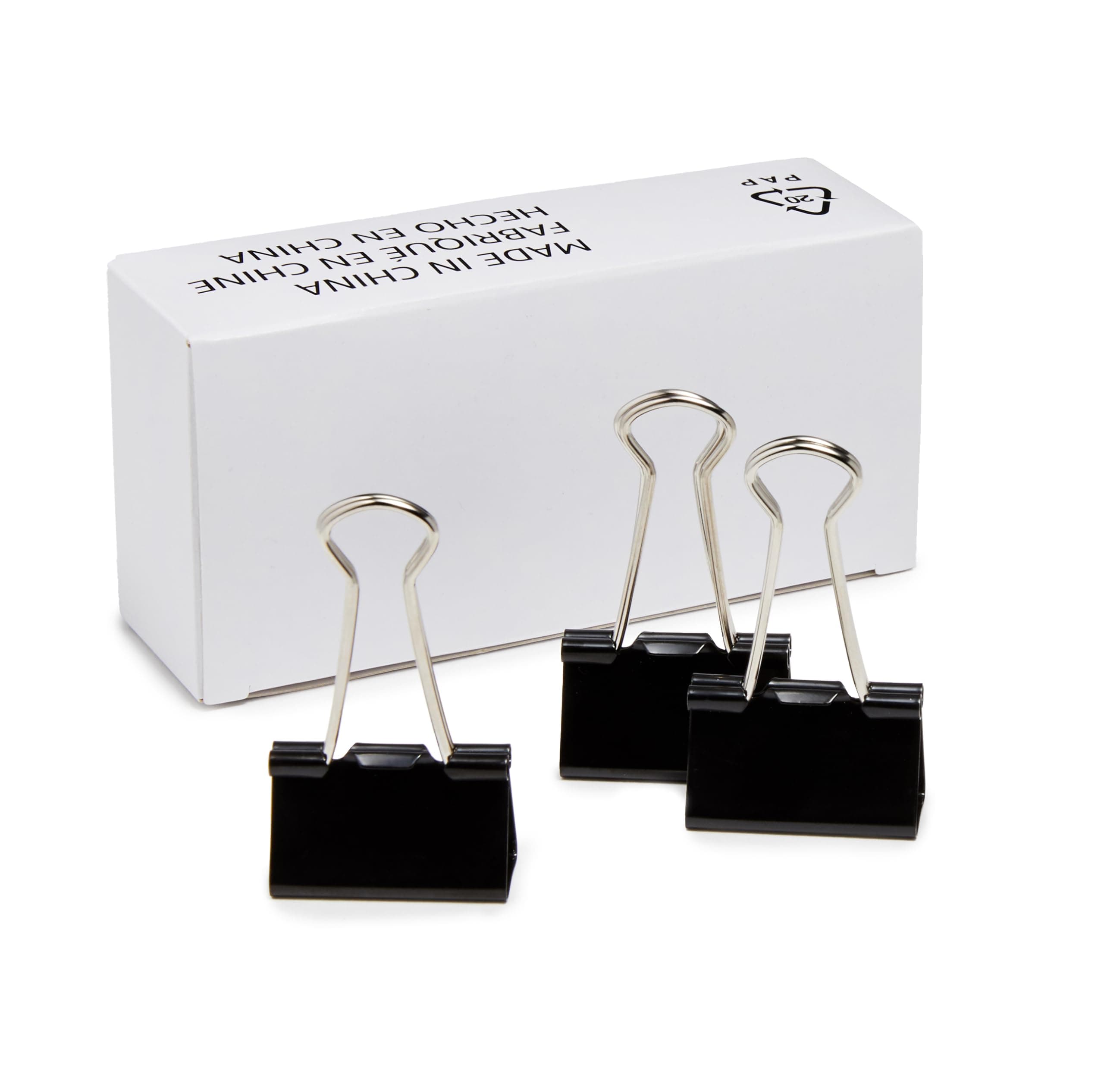 Amazon Basics Sturdy Binder Clips for Office Use, 96 Count, Medium, 1.25 in, Black (Pack of 12)