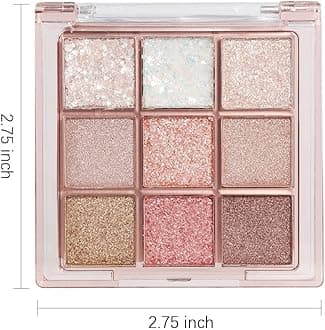 9Color Pink.et Colorful Eyeshadow Palette Makeup,Korean Natural Rainbow Eyeshadow palettes Highly Pigmented Looking Long Lasting Waterproof Blendable (Pink White Golden Brown, 1 Count)