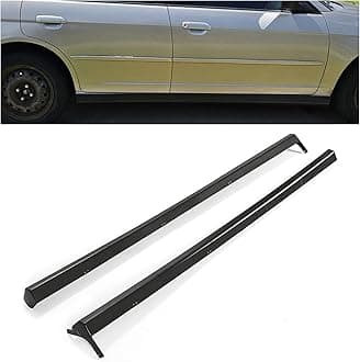 Kojem Pair Side Skirt Body Kit Replacement Compatible with 2001-2005 Honda Civic 2/4 Doors Coupe & Sedan Rocker Panel Guard Extension RS Style Unpainted PP Black