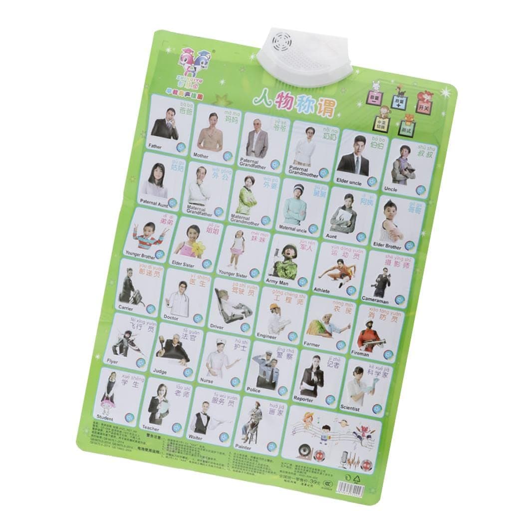 LOOM TREE® O Chart for Kid Child Early Cognition Educational Toy Personage | 1 Piece Bilingual Sound Wall Chart Toy