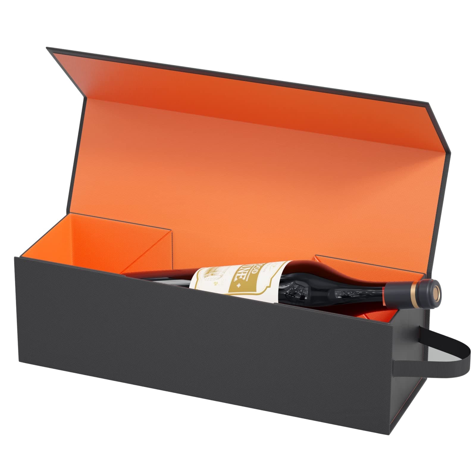 Wine Gift Box 12.8 x 3.8 x 3.8 in,Bottle Gifts Boxe For Liquor Presents,For Wines and Champagne,Magnetic Collapsible Gift Boxes Wine Bottle Gifts Packaging for Weddings,Anniversaries, Parties (Gold)