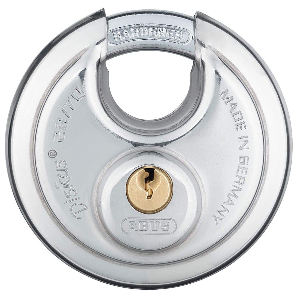28/70 Diskus Hardened Steel Padlock Keyed Alike, Pack of 2