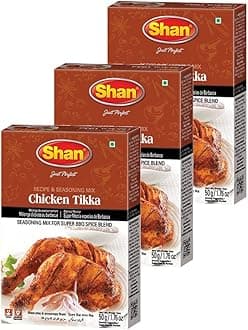 Chicken Tikka Recipe and Seasoning Mix 1.76 oz (50g) - Spice Powder for Super BBQ Spice Blends - Suitable for Vegetarians - Airtight Bag in a Box (Pack of 3)