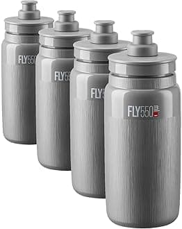 Fly 550ml Bottle (Grey, Textured) – Ultra-Lightweight Sports Drink Bottle with High Flow Valve (Pack of 4)