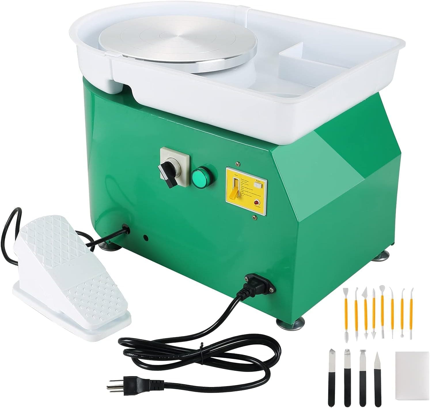 MAOPINER Electric Pottery Wheel Machine Ceramic Work Clay Forming Machine DIY Art Craft Tool 110V US Plug 25CM 350W