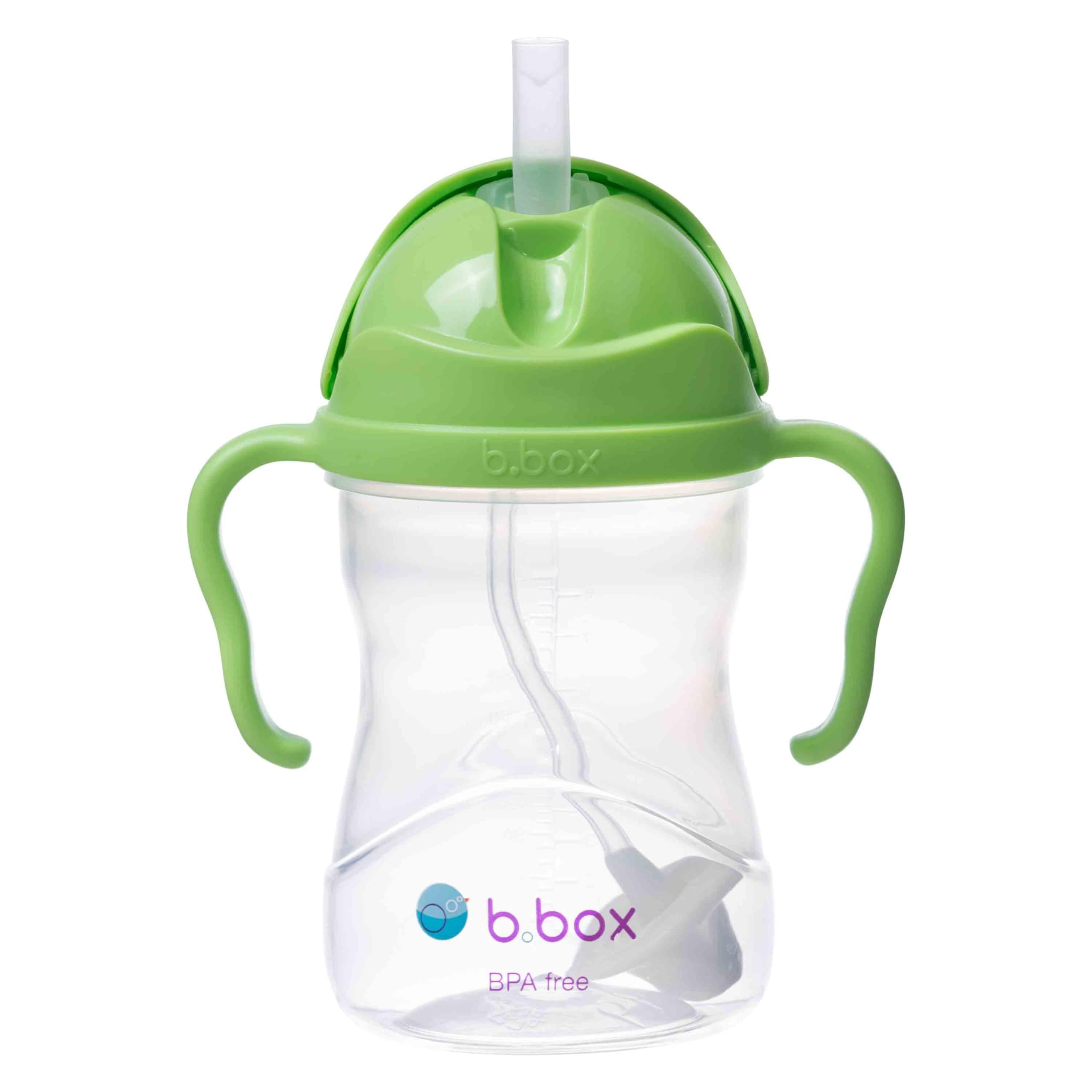 b.box Sippy Cup with Weighted Straw, Leak & Spill Proof, Easy Grip, BPA Free, Dishwasher Safe, Sip from Any Angle. Ideal for Babies 6m+ to Toddlers. (Apple, 8oz)