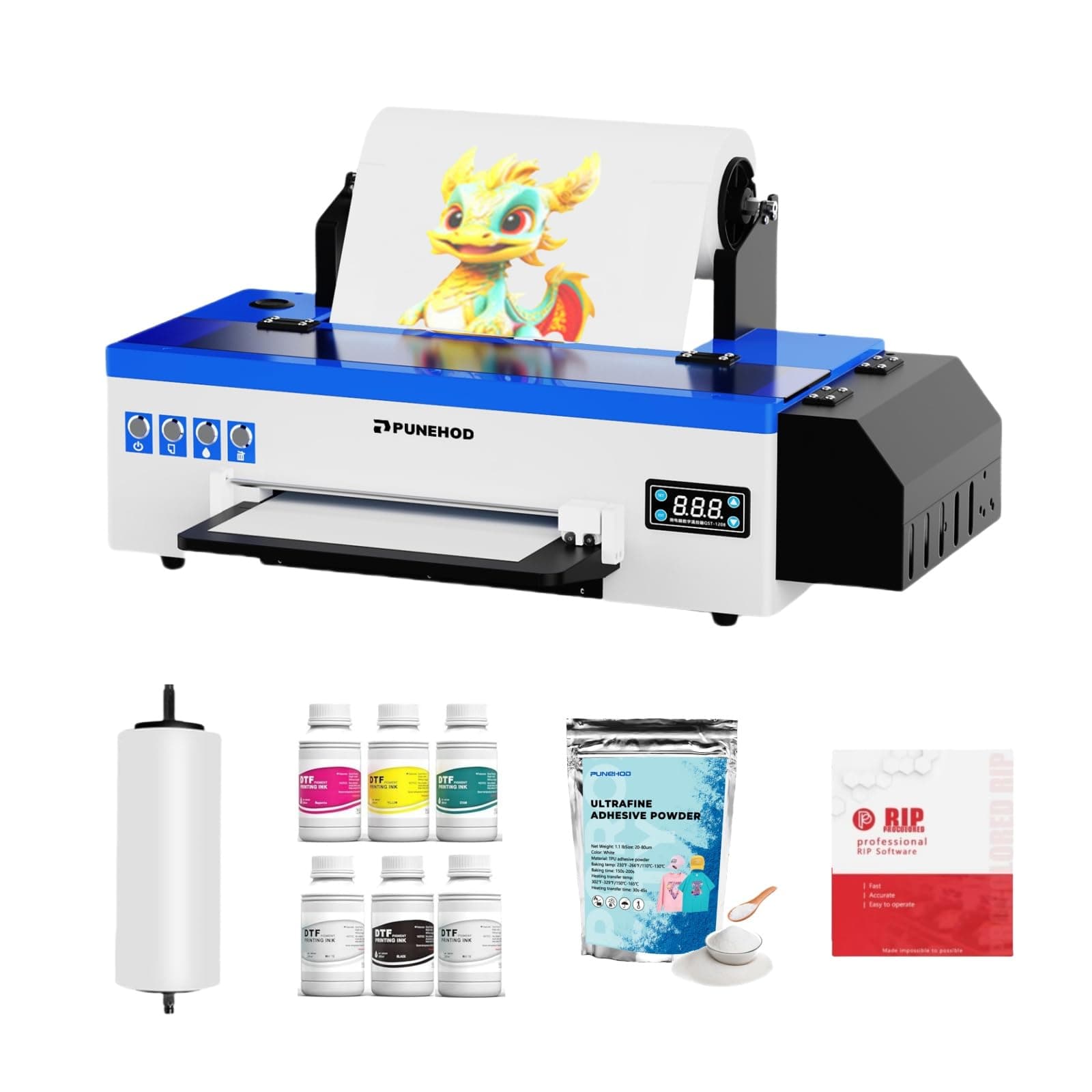 A3 L1800 DTF Printer, 13-inch Apparel Transfer Printing Machine with White Ink Circulation for DIY Printing on Dark and Light Fabrics (Without Oven)