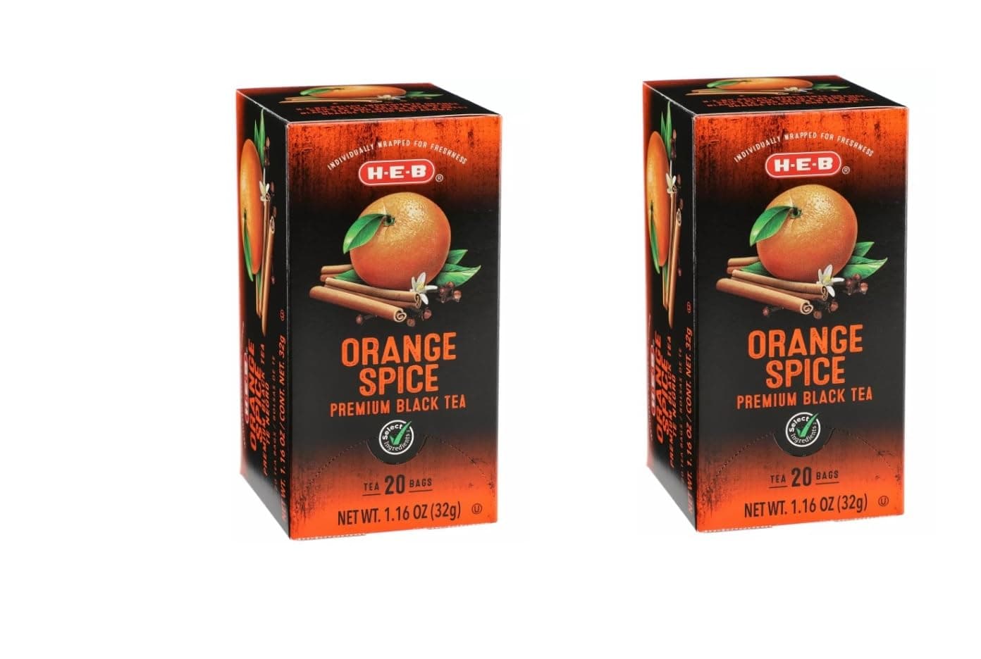 Tea Bags 20ct - 2 boxes (Orange Spice Black)