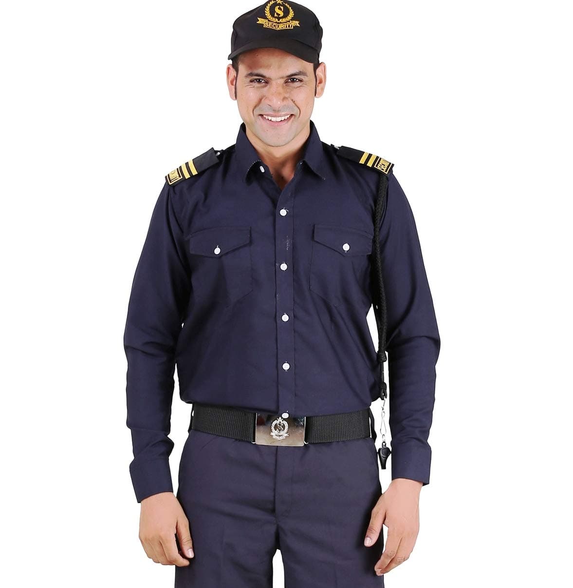 FABUNIFORMS Men Regular Fit Security Guard Shirt Uniform, Dark Blue, Size
