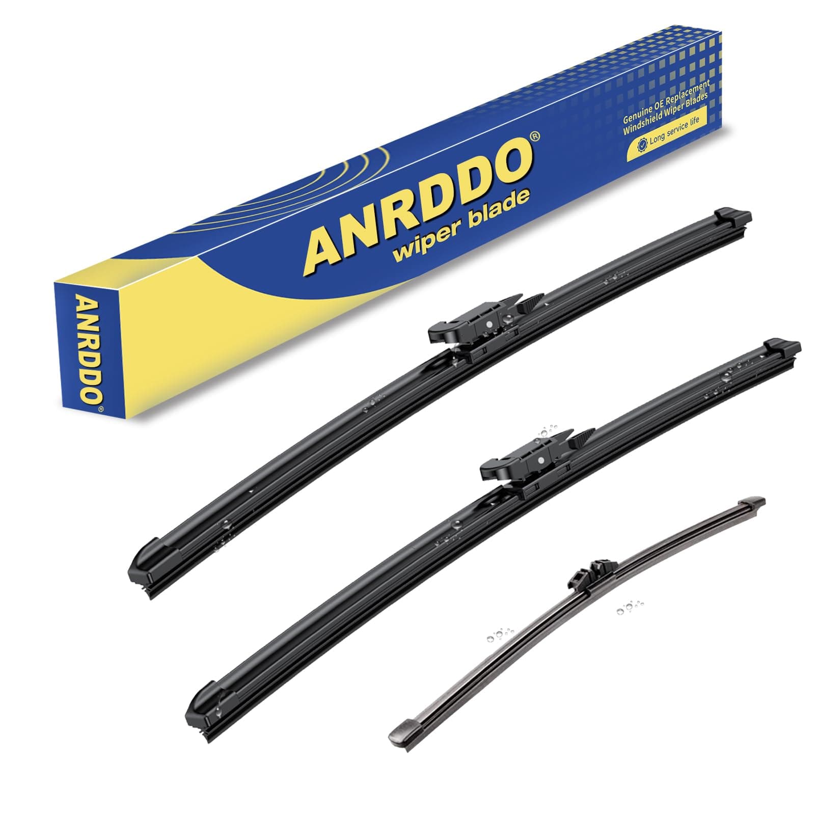 ANRDDO 3 wipers Replacement For Ford Explorer 2011-2018 Original Equipment Front and Rear Windshield Wiper Blades Set 26"+22"+11" (Set of 3) Pinch Tab