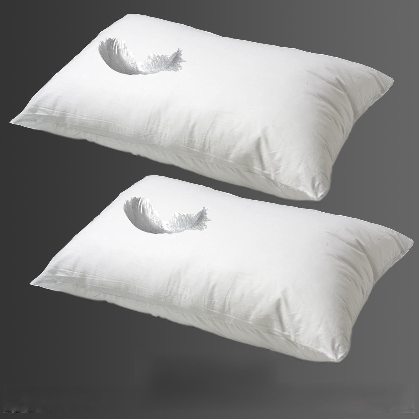 Luxury Duck Feather and Down Twin Pillow Pack White