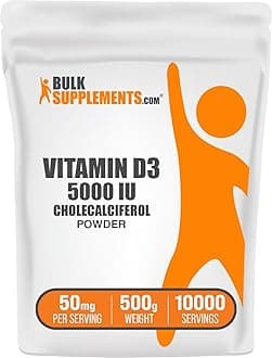 com Vitamin D3 Powder - Cholecalciferol, Vitamin D Supplements, 5000 IU - Gluten Free, 50mg (125mcg of Vitamin D3) per Serving, 500g (1.1 lbs) (Pack of 1)