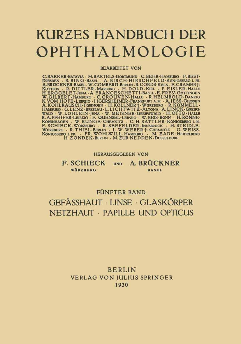 Gefässhaut - Linse Glaskörper - Netƶhaut Papille Und Opticus