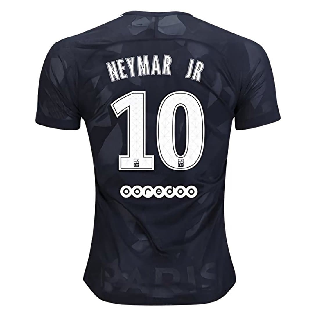 2017/2018 Paris Saint Germain Neymar 10 PSG Third Soccer Jersey Mens Black Size L