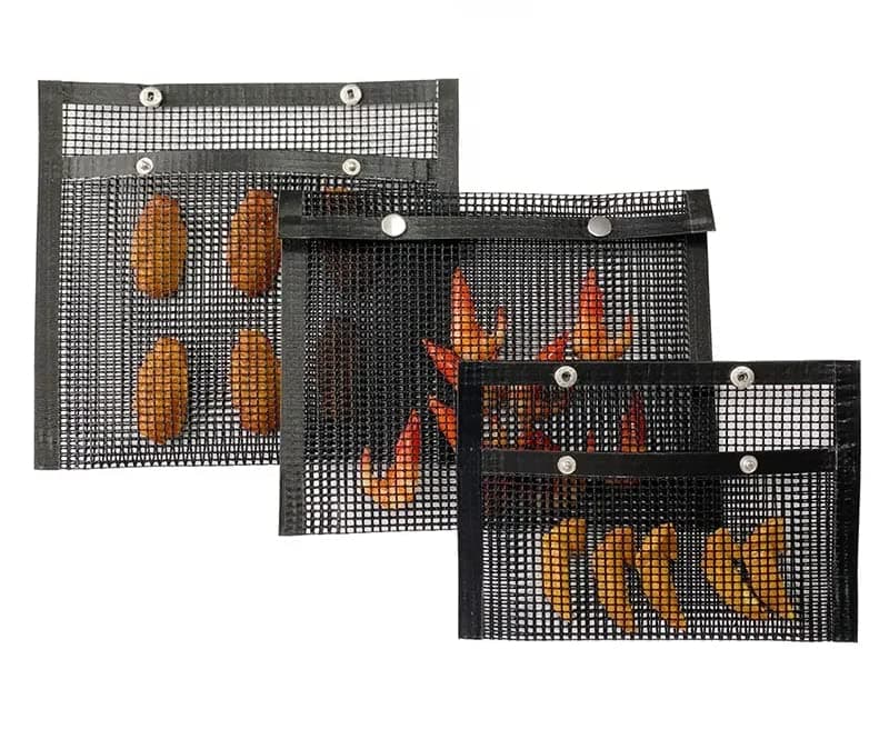 The Ultimate BBQ Hack: Pack of 3 Non-Stick Mesh Grill Bags - Reusable Grilling Pouch for Grills & Smokers - Heat-Resistant, Non-Stick Barbecue Bag