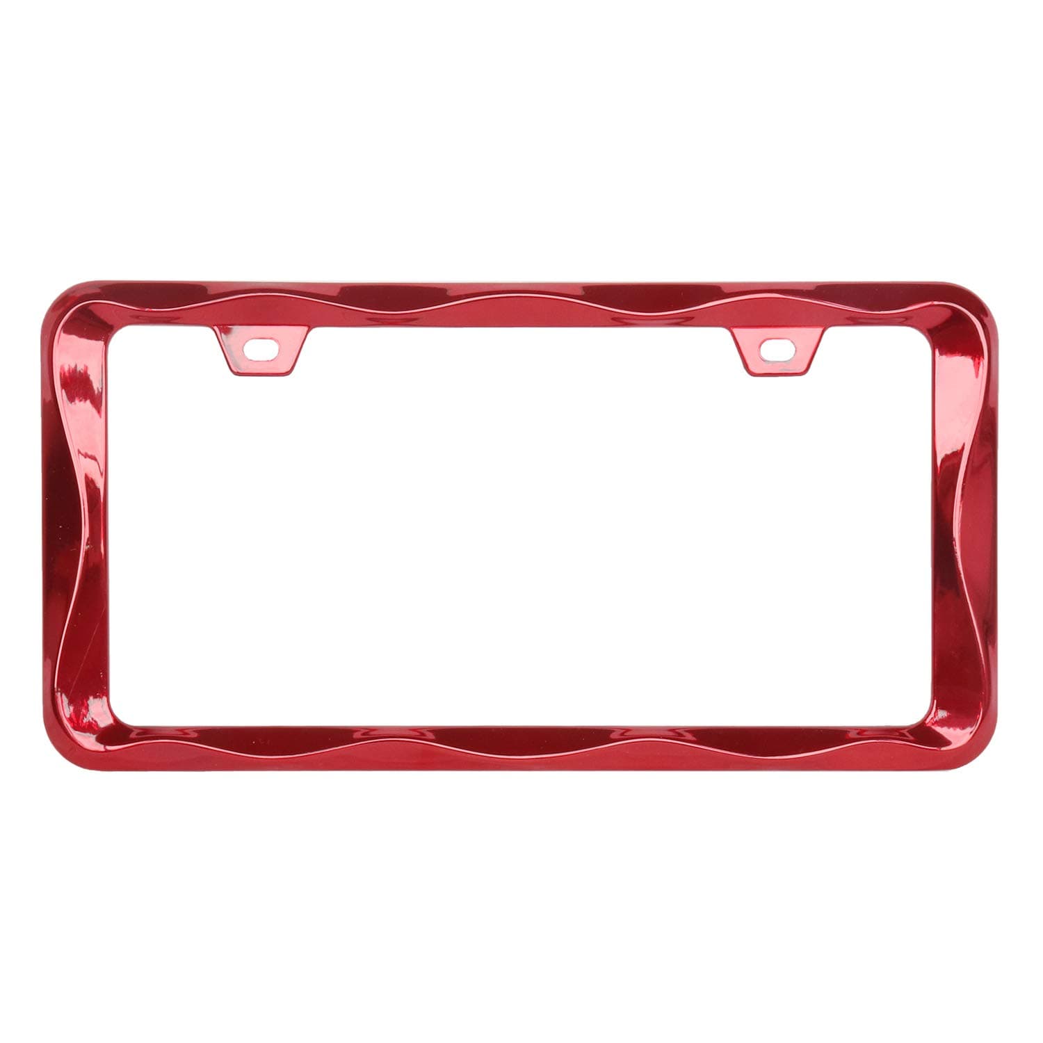 3D Curly Wave Pattern License Plate Holder Shining Red License Plate Frame from Pure Zinc Alloy Metal Perfect Plate Holder