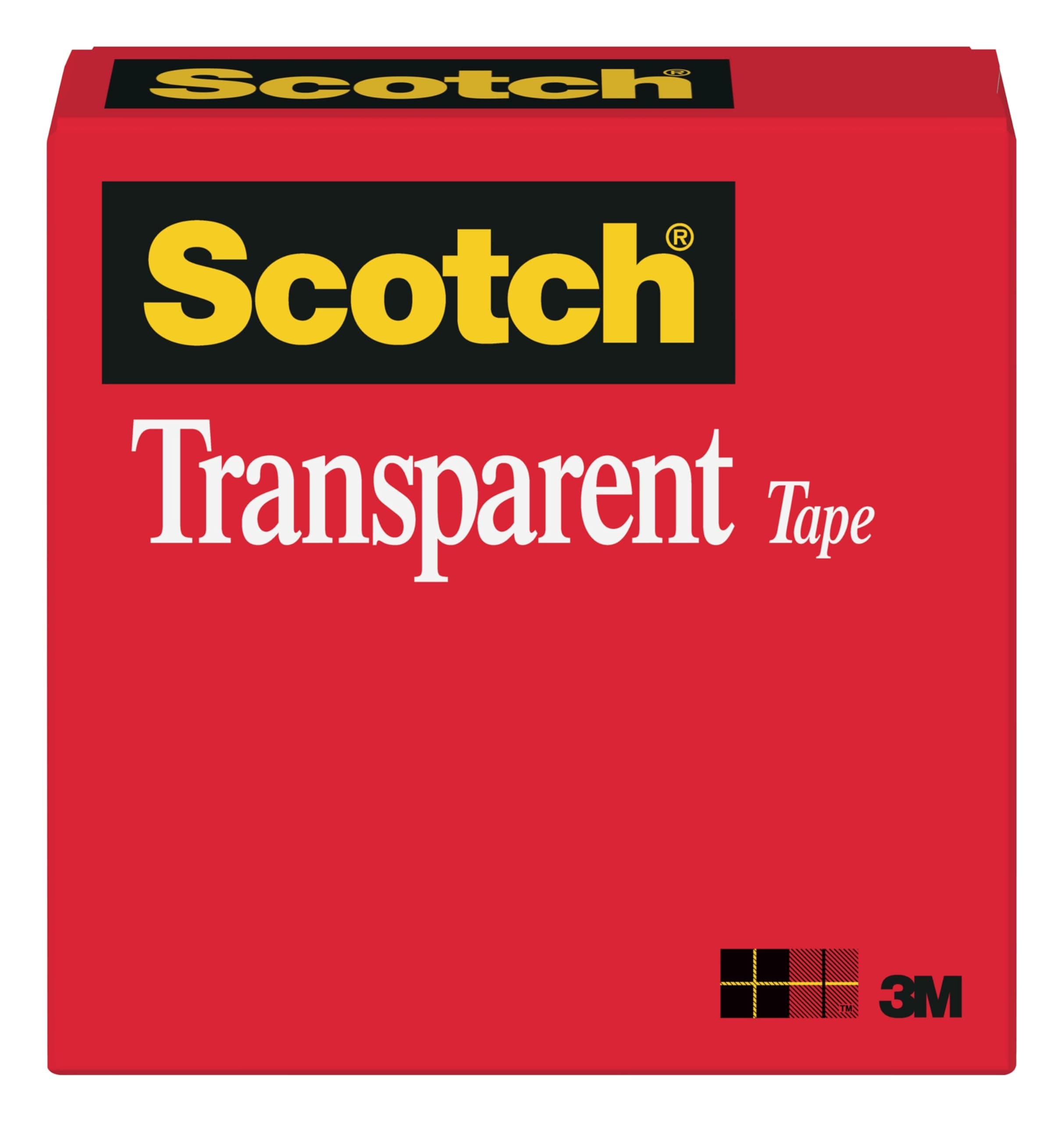 Scotch Transparent Tape, Wide Width, Engineered for Office and Home Use, 1 x 2592 Inches, Boxed (600)