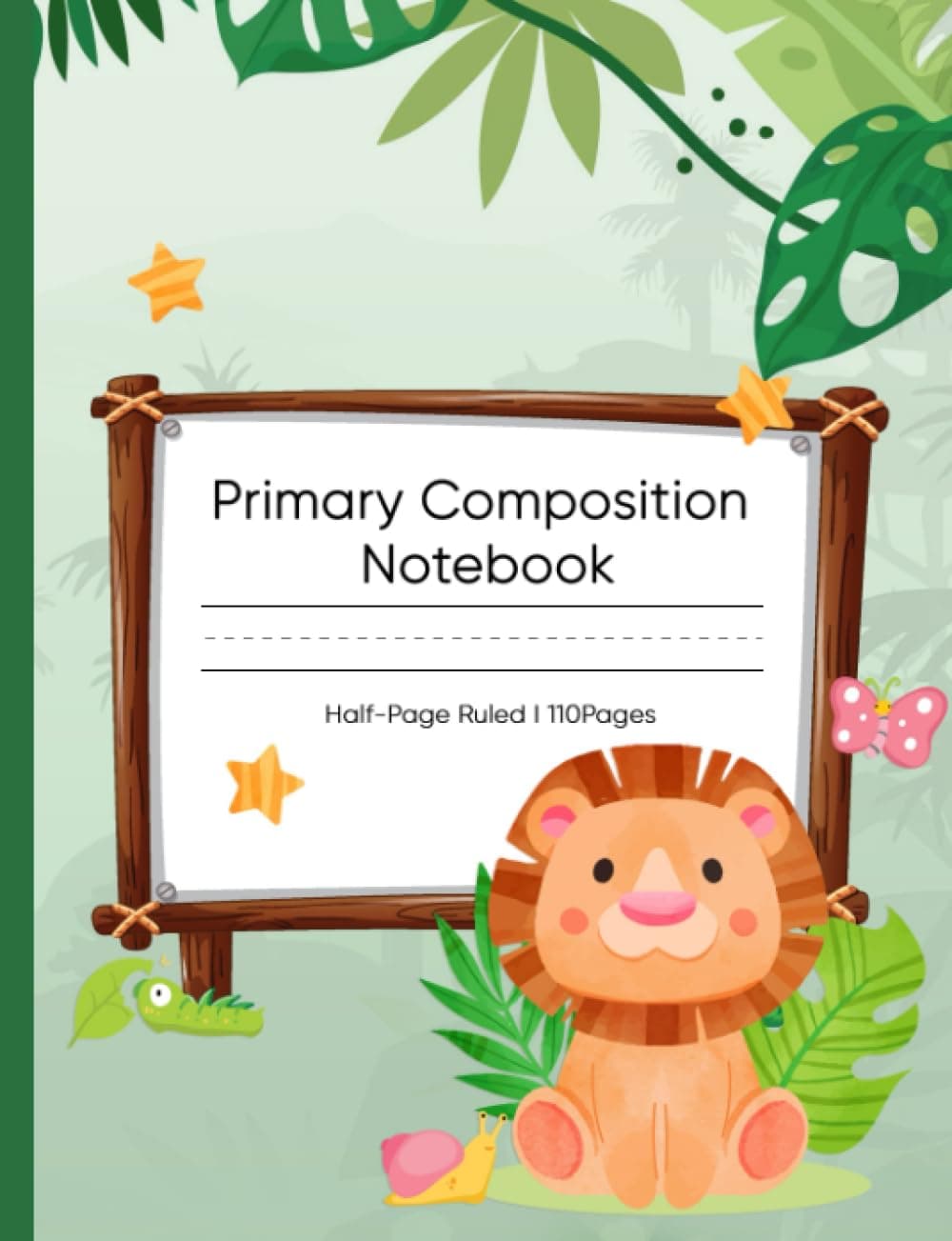 Primary Composition Notebook: Half Page Ruled Primary Writing Journal for Kids Grades K-2 Paperback – 31 July 2023