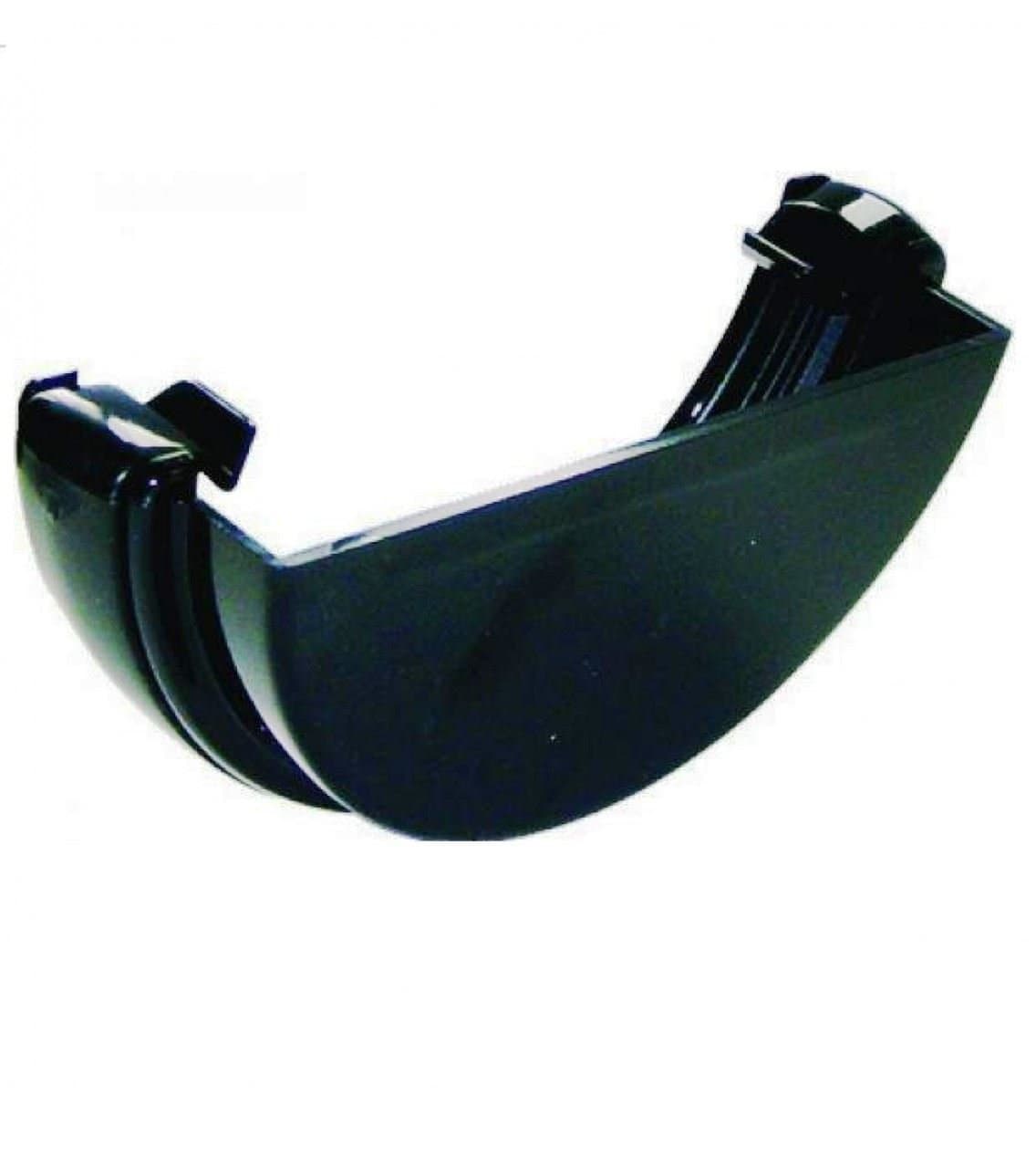 FloPlast112mm Half Round Gutter External Stop End - Black - Pack of 2