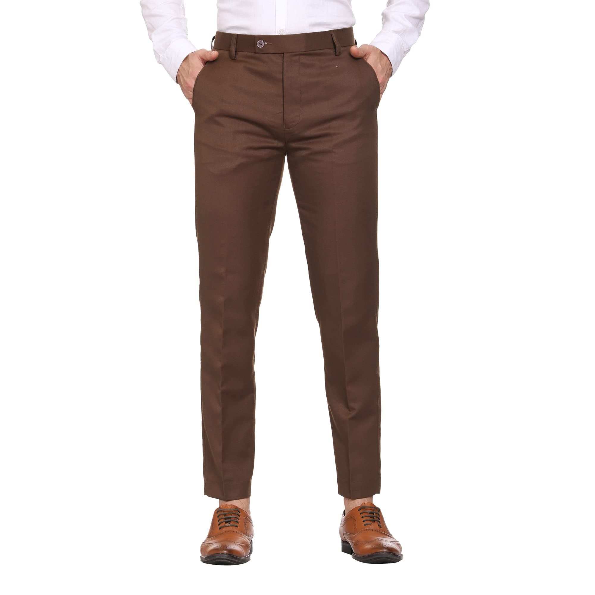 Slim Fit Men Cotton Blend Formal Trouser