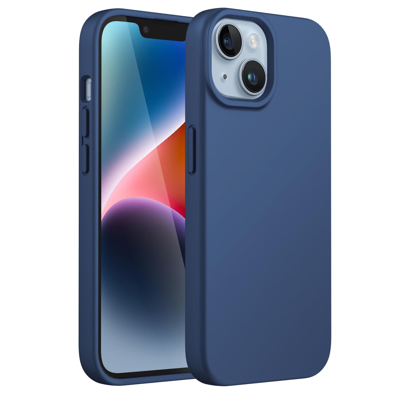 JETech Silicone Case for iPhone 14 6.1-Inch, Silky-Soft Touch Full-Body Protective Phone Case, Shockproof Cover with Microfiber Lining (Cobalt Blue)