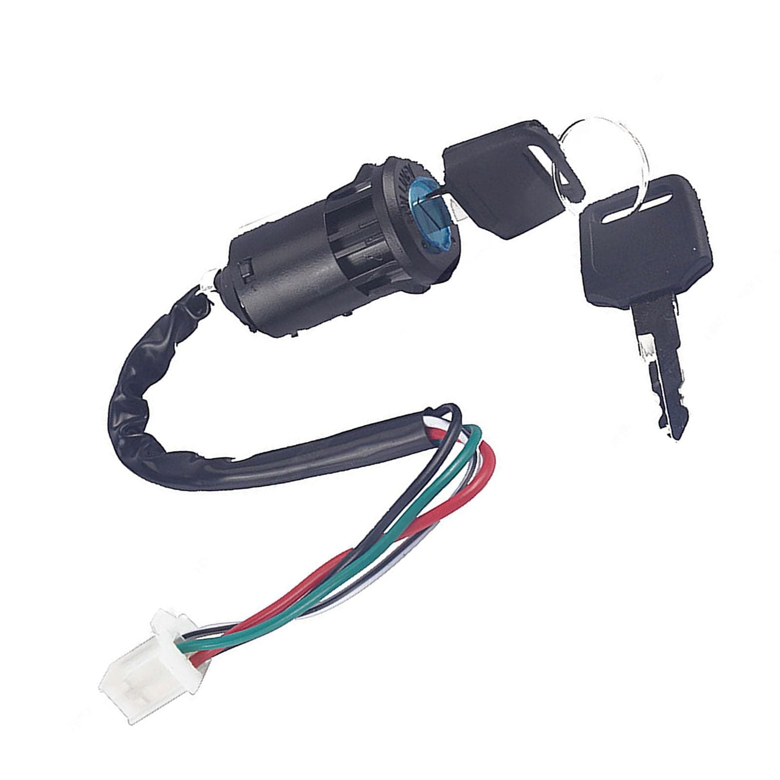 Motor Ignition Key Reliable 4-Wire Switch Lock for Quad ATV Pit Dirt Bike Moped Scooter, Plastic and Metal Ignition Switch Starter, Fits for Many Motorcycles