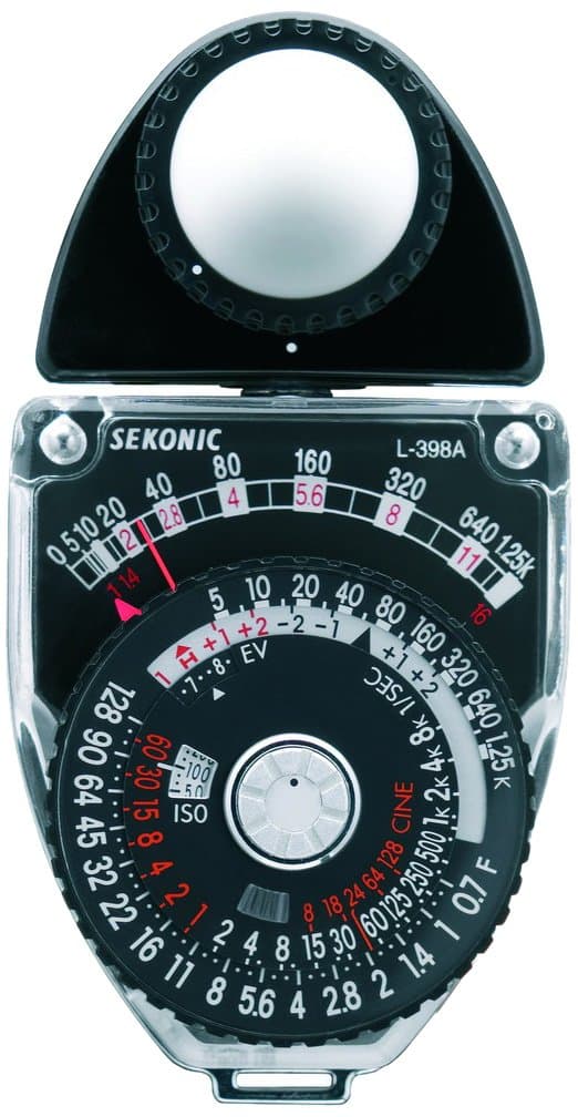 L-398A Studio Deluxe III. L-398A. Strap and case included. Compact analog meter for incident and reflected ambient light readings., Black