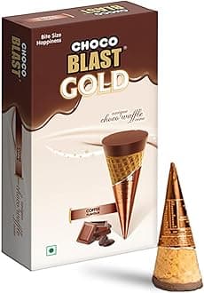 Chocoblast Mini Waffle Cone Chocolate Bites (10 Pcs) | Premium Birthday Chocolate Gift Pack For School Distribution, Snacks Or Dessert | Kids Chocolate Box (Coffee Flavoured)|220 Gm