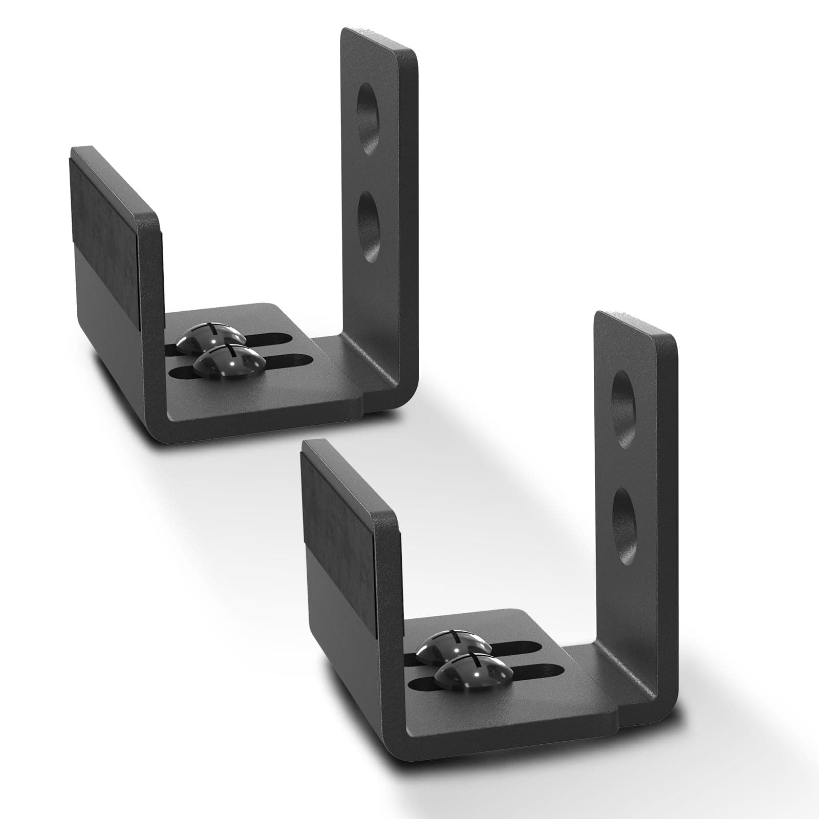 EaseLife Sliding Barn Door Bottom Floor Guide,U Shape,Flexible Adjustable Fit Distance,Flush Flat Bottom Design,Wall Mount System,for Door & Cabinet,Black,2 Pack