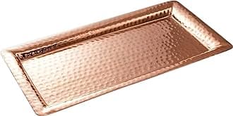40601 Hand Hammered Tray Platter, Metal, Copper Plated