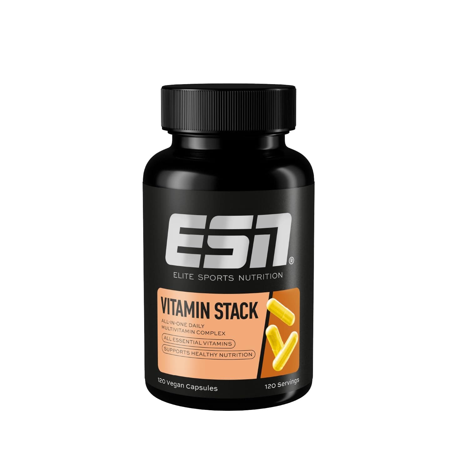 ESN Vitamin Stack, 120 Capsules with All Essentials Vitamins - Laboratory Tested, Made in Germany