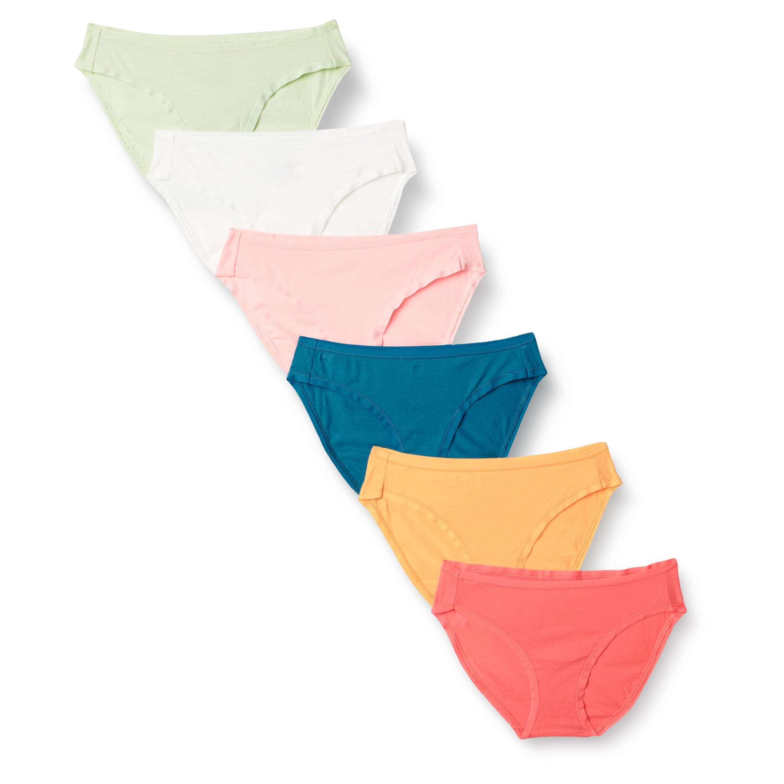 Amazon Essentials Women's Breathable Cotton Bikini Brief Underwear with Full Coverage, Multipacks