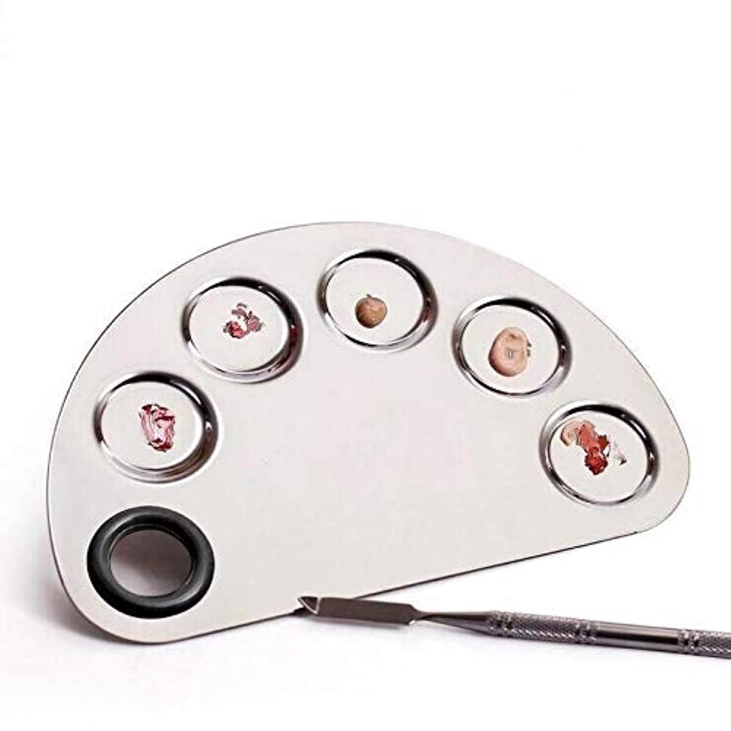 Unknown Brand Makeup Palette with Spatula Tool - Silver Matte Powder Compact - Unisex - 1 Count