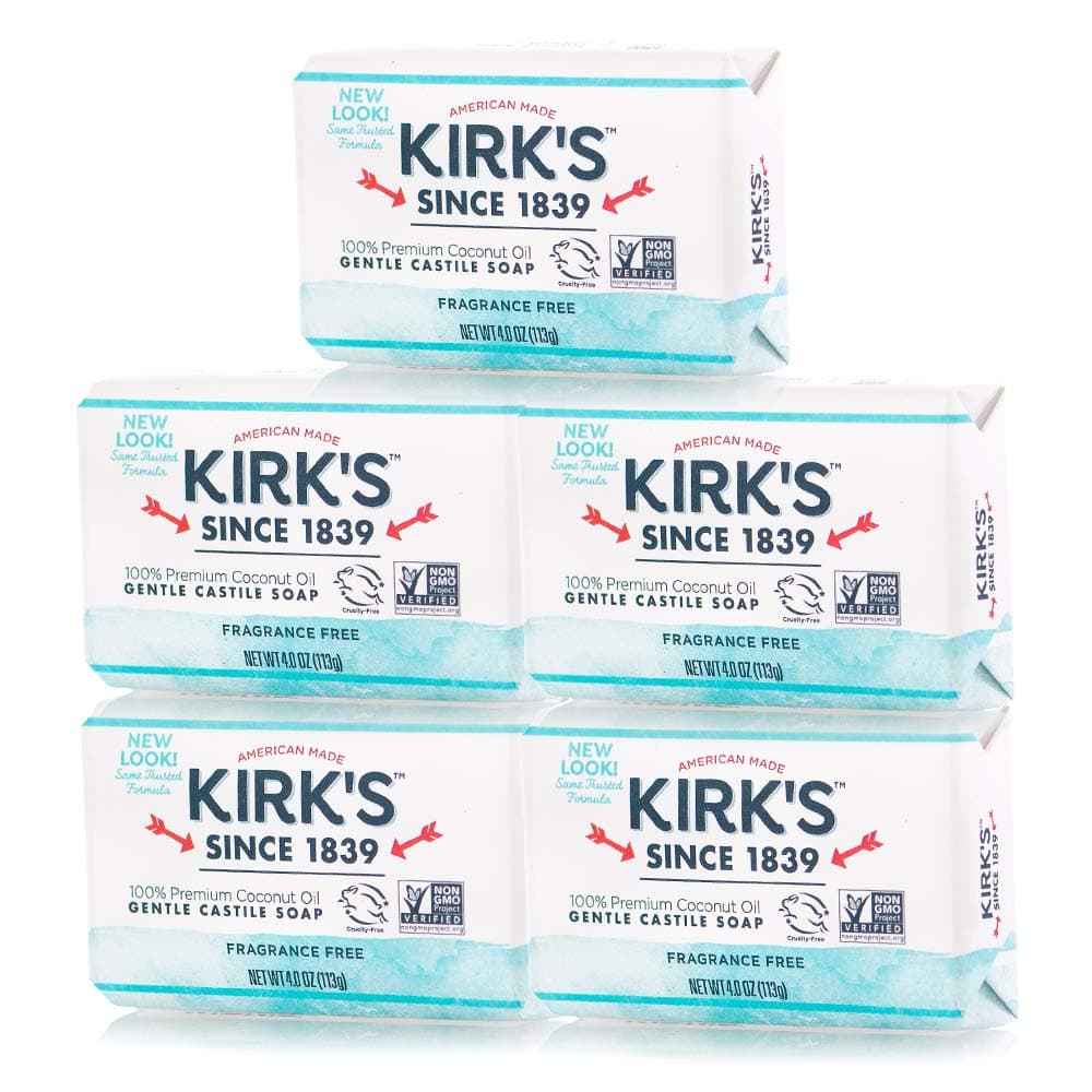 Coco Castile Soap, Fragrance Free (5 Pack)