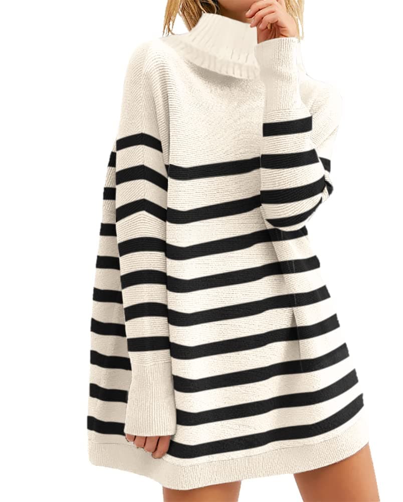 ETCYY NEWWomens Turtleneck Oversized Sweaters Fall Long Sleeve Casual Pullover Sweater Knit Tops