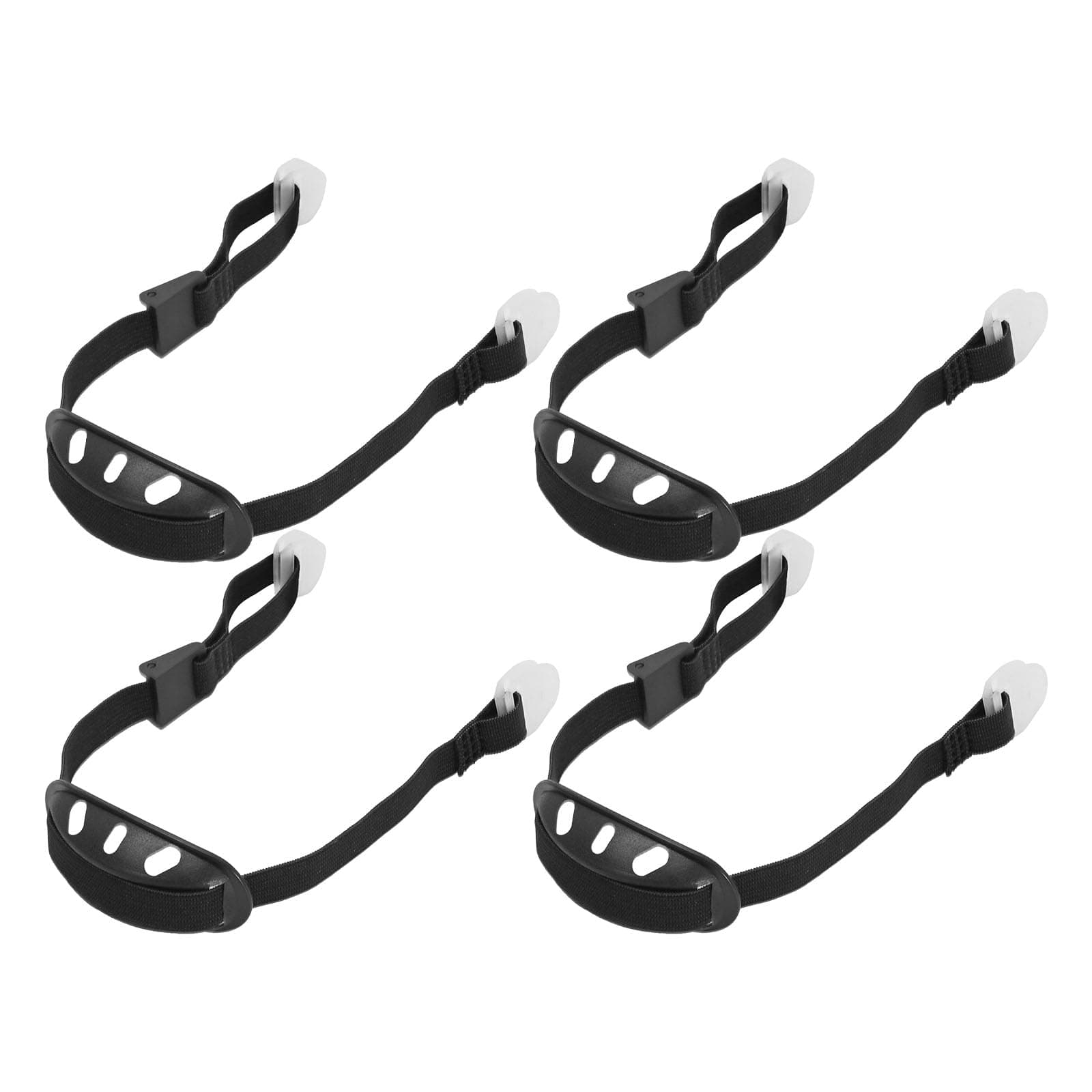 Saihisday 4Pack Universal Hard Hat Chin Strap, Helmet Chin Strap with Black Elastic Strap and Chin Cup Multi-Point Adjustment Black