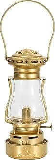 Fuel Lantern, Outdoor Kerosene Fuel Lamp, Weather Resistant, for Camping Hiking Patio Picnic, Brass