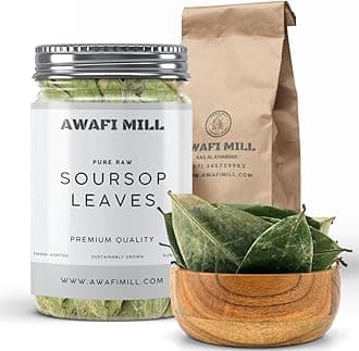AWAFI MILL Dried Soursop Graviola Leaf - Premium Quality - Rich in Antioxidants - Herbal Tea Ingredient (Pack of 40 Leaves)