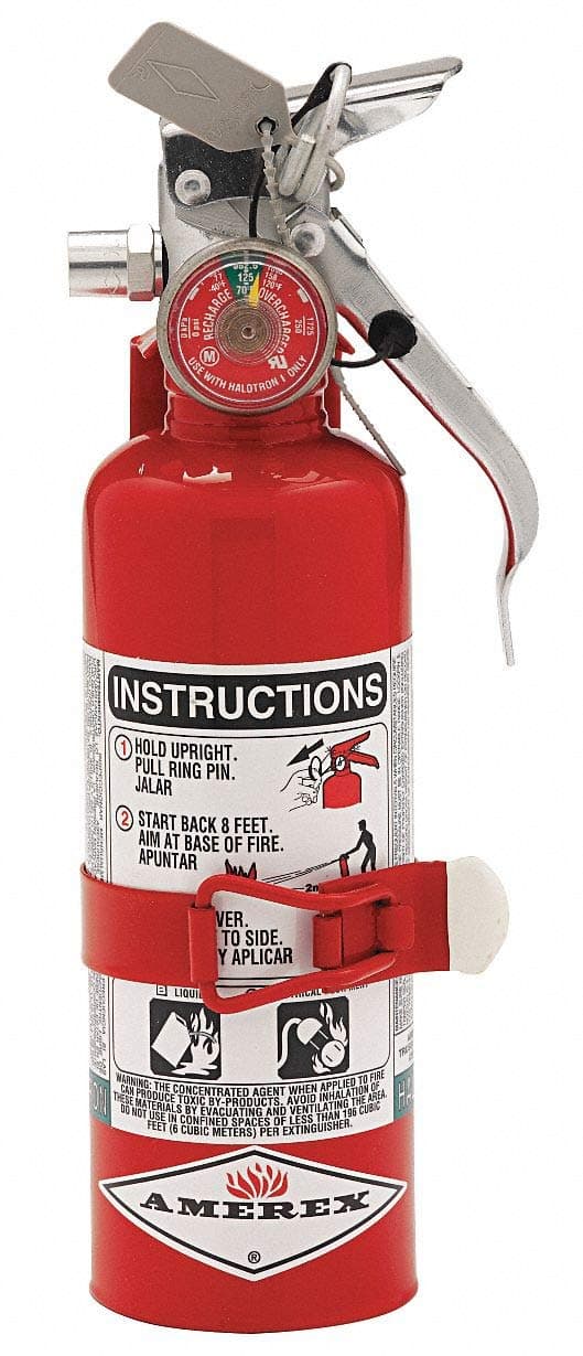 Amerex Fire Extinguisher, Halotron, ABC, 1B:C