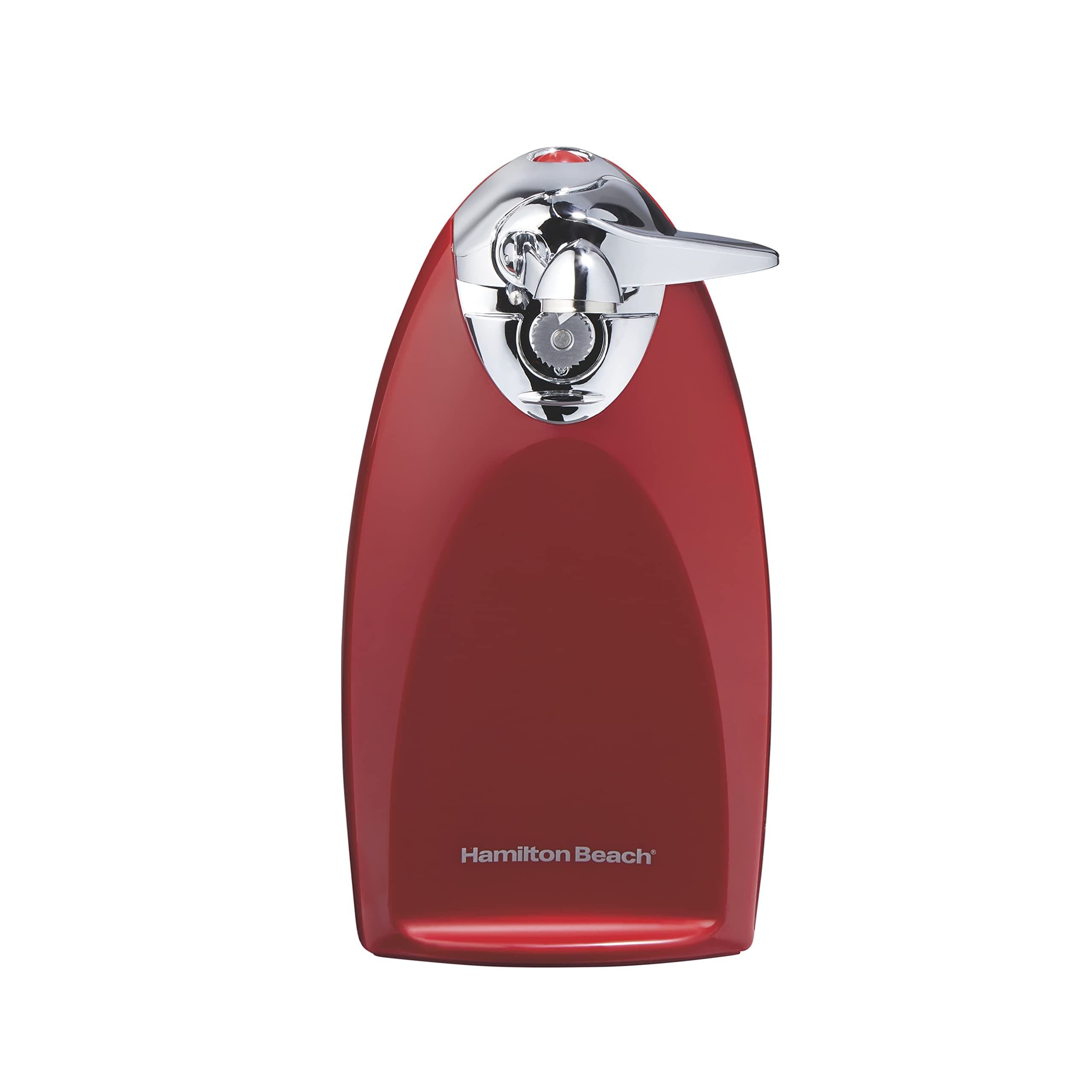Electric Automatic Can Opener with Auto Shutoff, Knife Sharpener, Cord Storage, and SureCut Patented Technology, Extra-Tall, Red