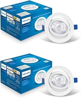 Polycarbonate 3 Watt White Led Ceiling Cob Round Spot Light With Adjustable Tilt|Cut Out: 63Mm|Natural White,Pack Of 2 (Brightspot)