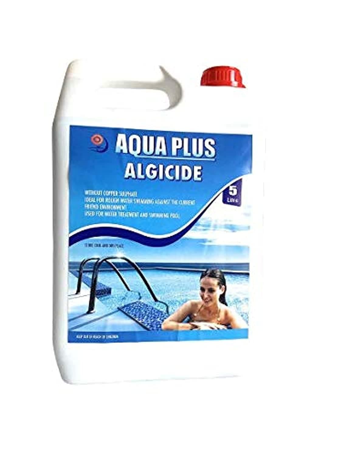 AQUA PLUS Liquid Algaecide for Pool, Spa, jacuzzi baths, and Fountain. Algicide for Anti-Algae Water Treatment Chemical 5L
