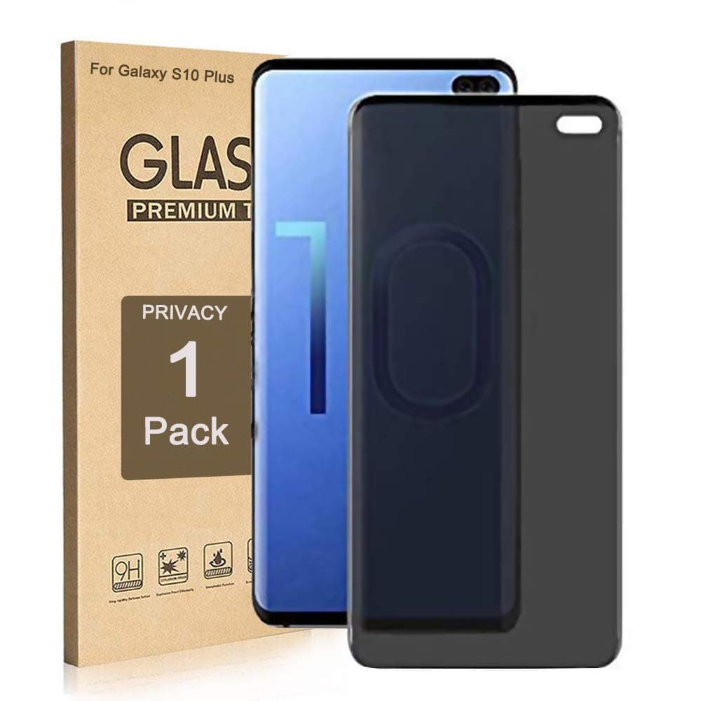Galaxy S10 Plus Privacy Screen Protector, ZAOX [Anti-Spy] [Case Friendly] [Full Coverage] [3D Touch Compatible] Premium Tempered Glass Screen Protector for Samsung Galaxy S10 Plus 2019 (1 Pack)