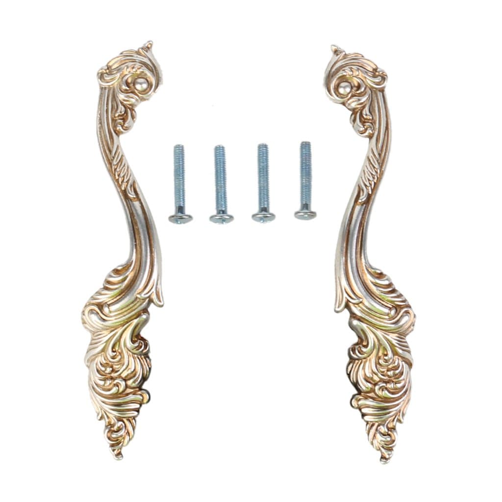 1 Pair Left + Right Phoenix Design Cabinet Door Handle Drawer Pull Knobs Antique Silver
