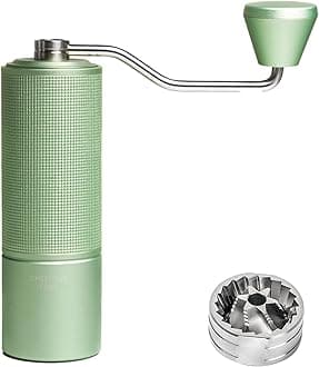 TIMEMORE Manual Coffee Hand Grinder Chestnut C3 ESP Green Capacity 25g with CNC Stainless Steel Conical Burr, Internal Adjustable Setting, Double Bearing Positioning for Travel, Camping