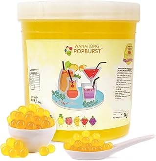 WaNaHong Popping Boba Pearl 1.3 KG Dessert Toppings, Prosecco and Cocktails (Passion Fruit)