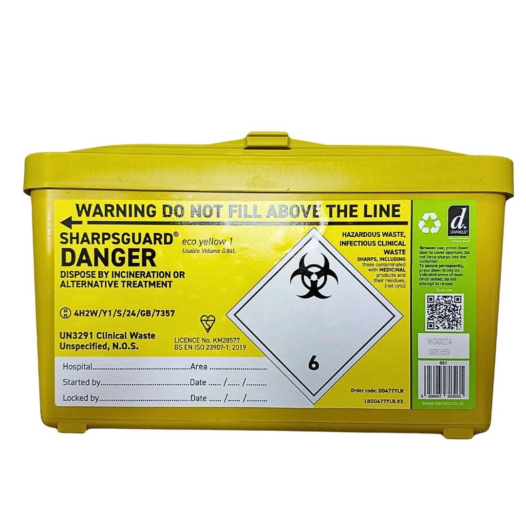 Sharps Bin 1 litre - Yellow