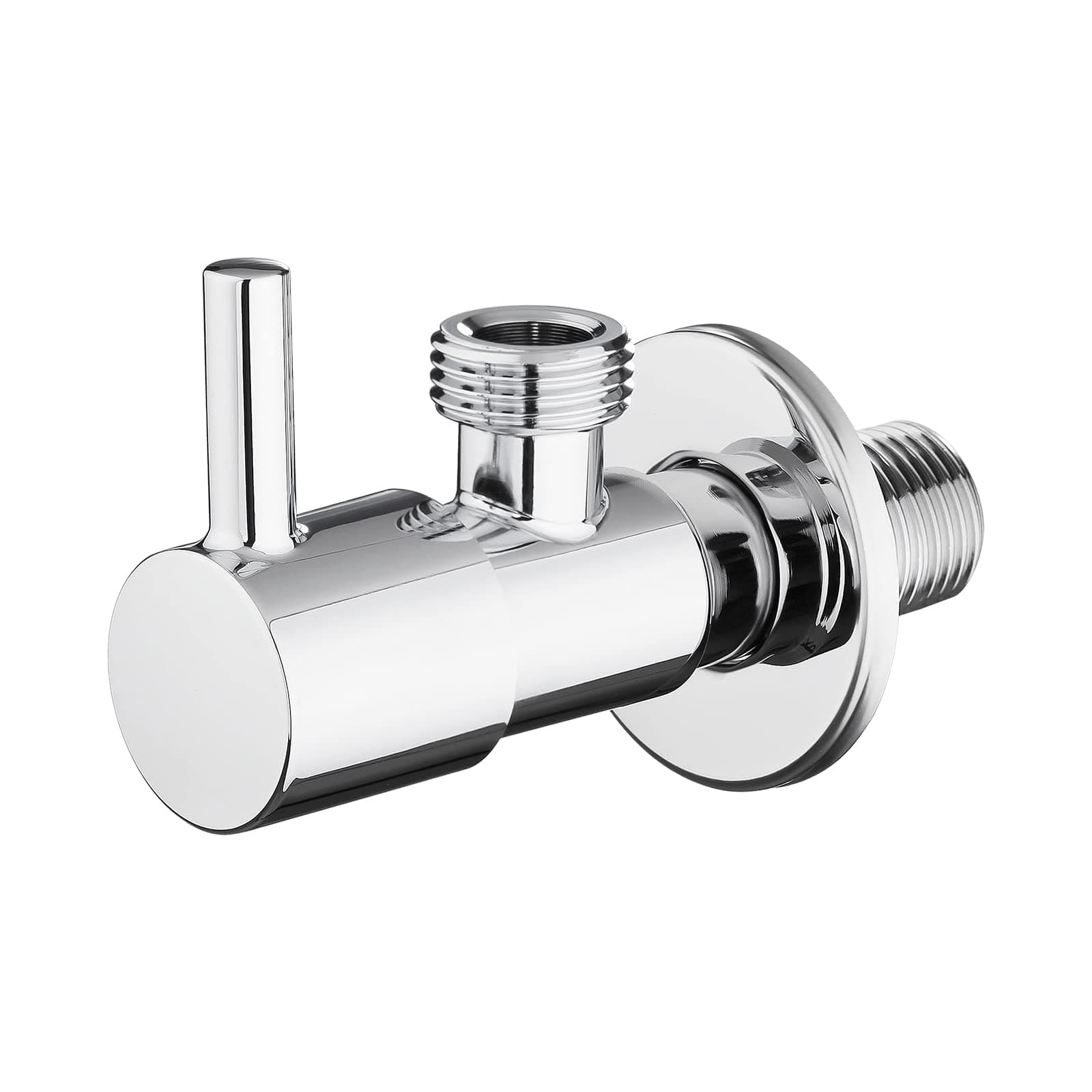 Ibergrif 1/2" x 1/2" BSP Angled Water Isolating Valves Diverter for Wall Mounted Basin Sink, Warmer System, Chrome Brass M22025-1/2